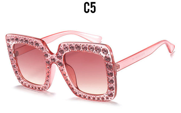 Crystal Rim Women Sunglasses Retro Brand Desginer Square Oversize Sun Glasses ss310 - Shop Cali & Cole