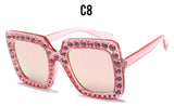 Crystal Rim Women Sunglasses Retro Brand Desginer Square Oversize Sun Glasses ss310 - Shop Cali & Cole