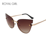 ROYAL GIRL Women Cat Eye Sunglasses Fashion Lady Brand Designer Sunglasses Summer Mirror Metal Shades  ss903 - Shop Cali & Cole