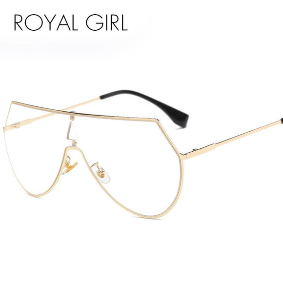 ROYAL GIRL Unique Shield Sunglasses Women Rimless Over Size Sun Glasses Vintage Clear Lens SS923-1 - Shop Cali & Cole