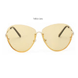 ROYAL GIRL New Women Metal Half Frame Glasses Fashion Brand Designer Sun Glasses UV400 ss181 - Shop Cali & Cole