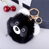Cute Panda Fur Ball Cell Phone Car Keychain Pendant Handbag Charm Key Ring - Shop Cali & Cole