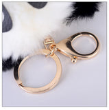 Cute Panda Fur Ball Cell Phone Car Keychain Pendant Handbag Charm Key Ring - Shop Cali & Cole