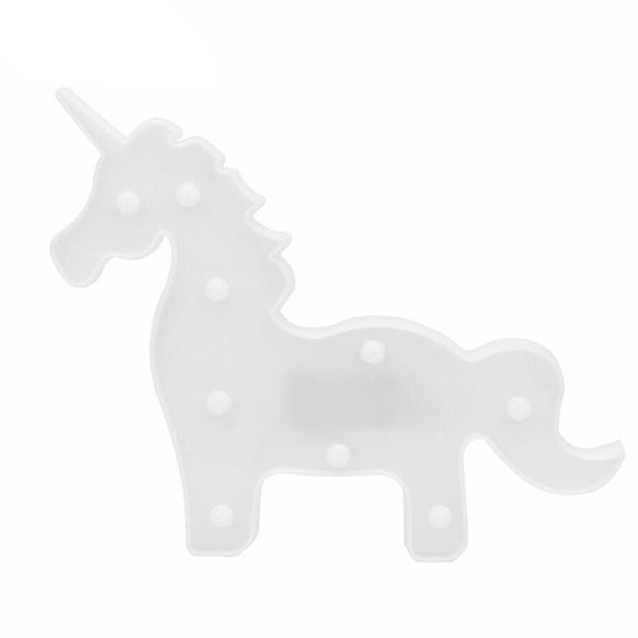 Unicorn Shape LED Night Light Warm White Bedside Lamp Table Light Battery Operated for Christmas New Year Party Decoration - Shop Cali & Cole