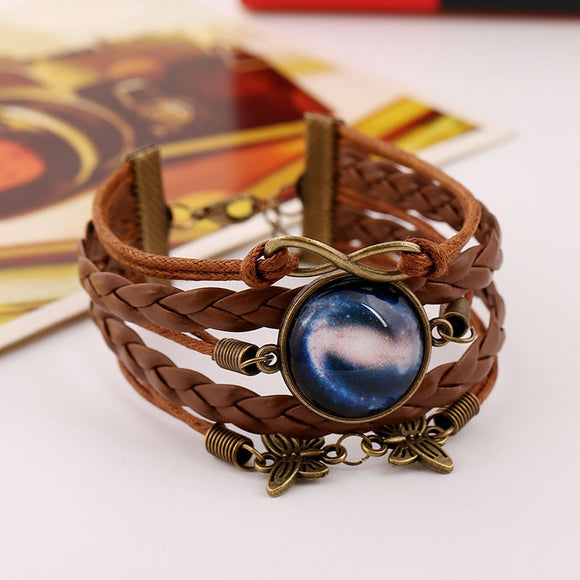 Women Multilayer Weave Bracelet Universe Galaxy Gem Wristband Gift - Shop Cali & Cole