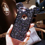 Glitter Sequins Mouse Ears Phone Cases For iPhone 7 6 6s Plus & For Samsung Galaxy S8 S7 S6 edge