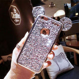 Glitter Sequins Mouse Ears Phone Cases For iPhone 7 6 6s Plus & For Samsung Galaxy S8 S7 S6 edge