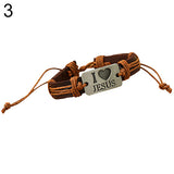 I Love Jesus Brown Leather Bracelet -Pick your color rope - Shop Cali & Cole