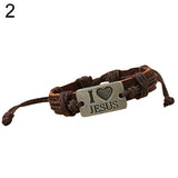I Love Jesus Brown Leather Bracelet -Pick your color rope - Shop Cali & Cole
