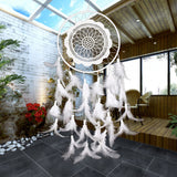 White Lace Flower Dreamcatcher with Feathers -Legend of the Dream Catcher