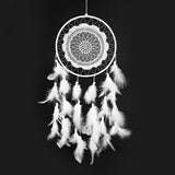 White Lace Flower Dreamcatcher with Feathers -Legend of the Dream Catcher