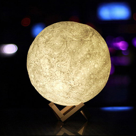 3D Magical Moon LED Night Light Moonlight USB Rechargeable 3 Light Colors Stepless for Home Decoration Christmas Lamp - Shop Cali & Cole