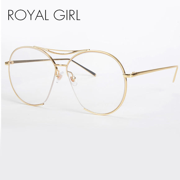 ROYAL GIRL Vintage Round Women Eyeglasses frame Oversize Optical Frame Gold Metal Spectacle SS334 - Shop Cali & Cole