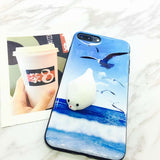 Squishy Seal Beach Case for iPhone 7 6 6s Plus Cover Soft Silicone 3D Cartoon Seal Phone Cases - Shop Cali & Cole