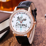 PICK YOUR BAND COLOR: Follow Your Dreams Wrist Watch