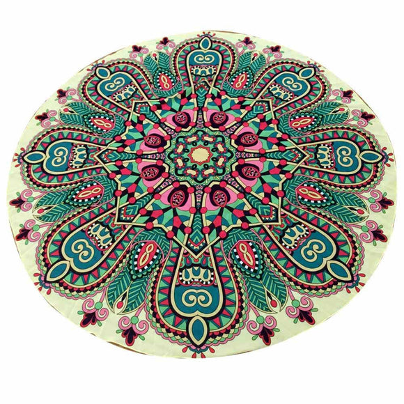 Round Hippie Chiffon Tapestry Beach Throw Towel Yoga Mat Bohemian - Shop Cali & Cole