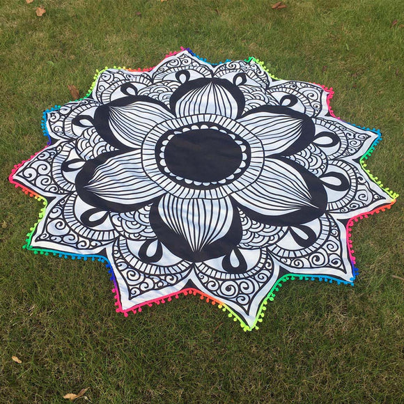 Lotus Hippie Tassel Tapestry Beach Throw Mandala Towel Yoga Mat Bohemian - Shop Cali & Cole