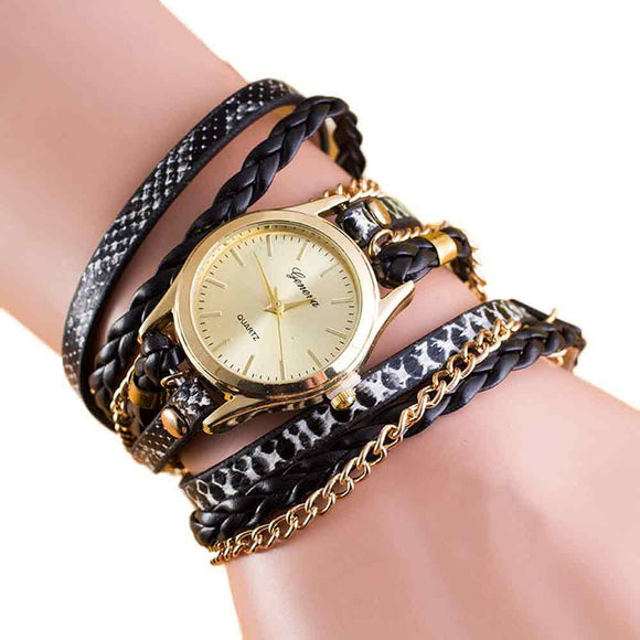 New Fashion Wrap Around Bracelet Watch Synthetic Leather Chain Watch - Shop Cali & Cole