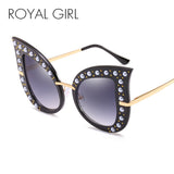 Fashion Cat Eye Sunglasses Women Brand Designer Pearl Decoration Frame Oversize Rivet Shades ss069 - Shop Cali & Cole