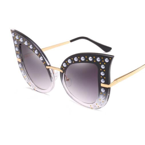 Fashion Cat Eye Sunglasses Women Brand Designer Pearl Decoration Frame Oversize Rivet Shades ss069 - Shop Cali & Cole