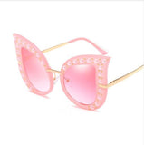 Fashion Cat Eye Sunglasses Women Brand Designer Pearl Decoration Frame Oversize Rivet Shades ss069 - Shop Cali & Cole