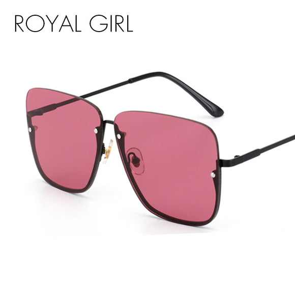 ROYAL GIRL Vintage Oversize Sunglasses Women Half Frame Fashion Brand Designer Male Sun Glasses Shades ss559 - Shop Cali & Cole