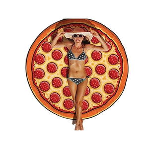 Gigantic Pizza Hamburger Donut Slice Round Beach Pool Home Shower Towel Blanket - Shop Cali & Cole