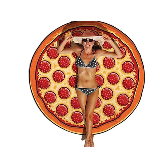 Gigantic Pizza Hamburger Donut Slice Round Beach Pool Home Shower Towel Blanket - Shop Cali & Cole