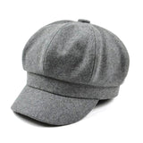 Women's French Beret Hat Newsboy Cabbie Beret Cap Cloche Woolen Painter Visor Hats for Autumn Winter - Shop Cali & Cole