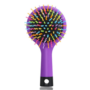 Rainbow Volume Anti-static Magic Hair Curl Straight Massage Comb Brush with Back Mirror - Shop Cali & Cole