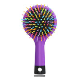 Rainbow Volume Anti-static Magic Hair Curl Straight Massage Comb Brush with Back Mirror - Shop Cali & Cole