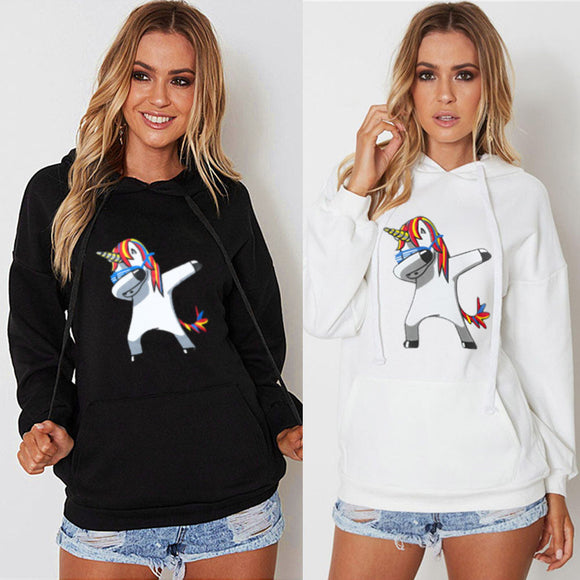 Women Long Sleeve Hooded Unicorn Print Hoodies Sweatshirt Pullover Tops - Shop Cali & Cole